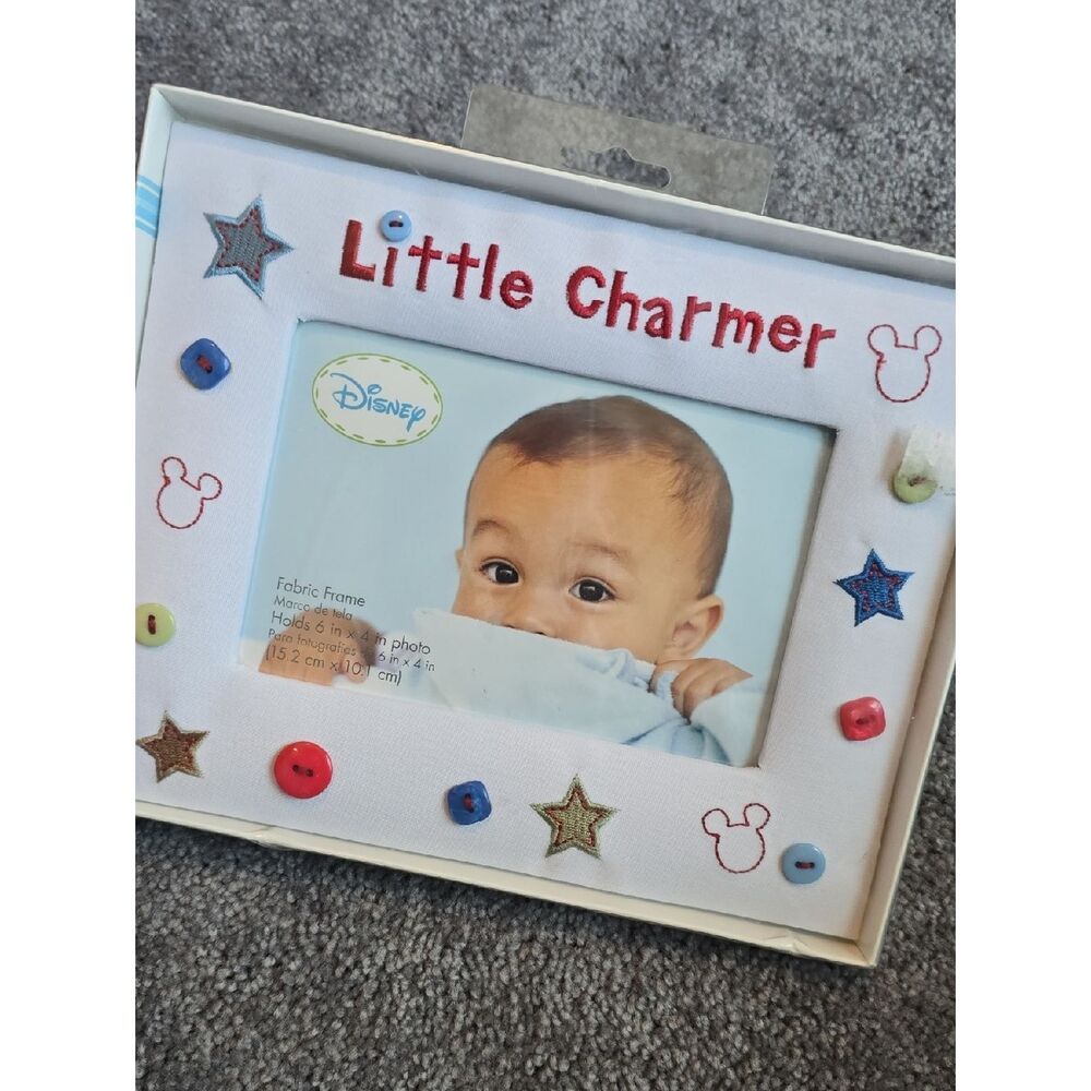 Disney Little Charmer White Fabric Baby Photo Frame New